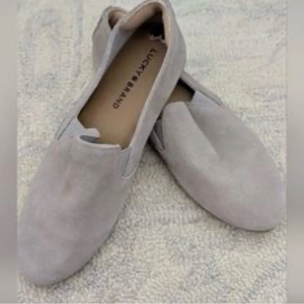 Lucky Brand Men's Light Gray Suede Loafers - Picture 3 of 7